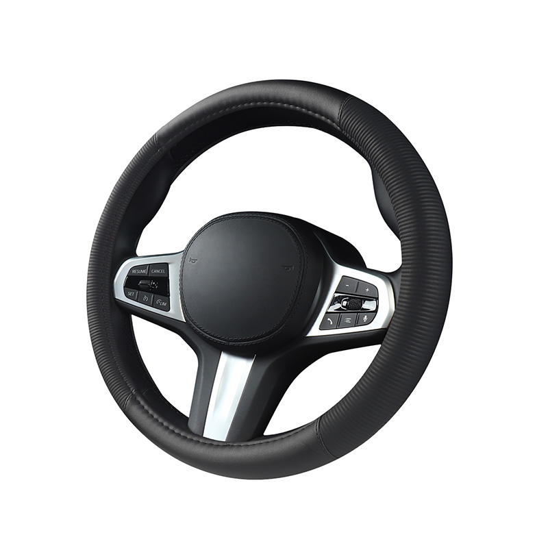 YY-B002 Microfiber PU Leather Comfortable Anti-Slip Half-Wrapped Steering Wheel Cover
